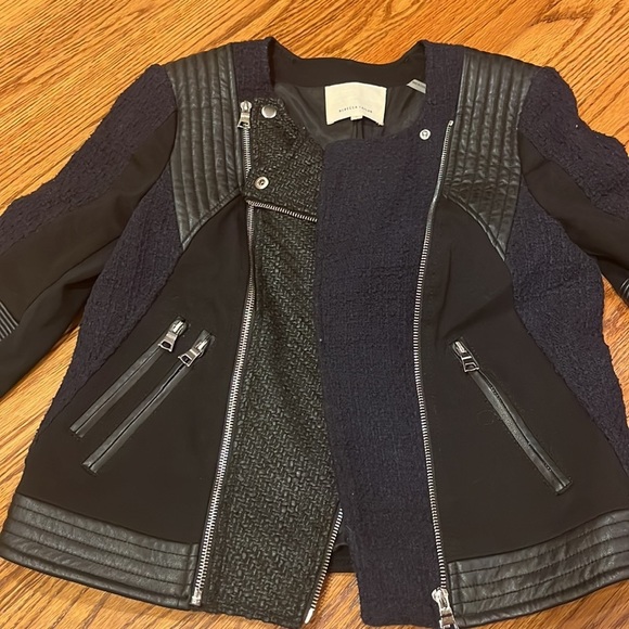 Rebecca Taylor Woman’s Navy Blue and Black Jacket Size 4 - Picture 2 of 7